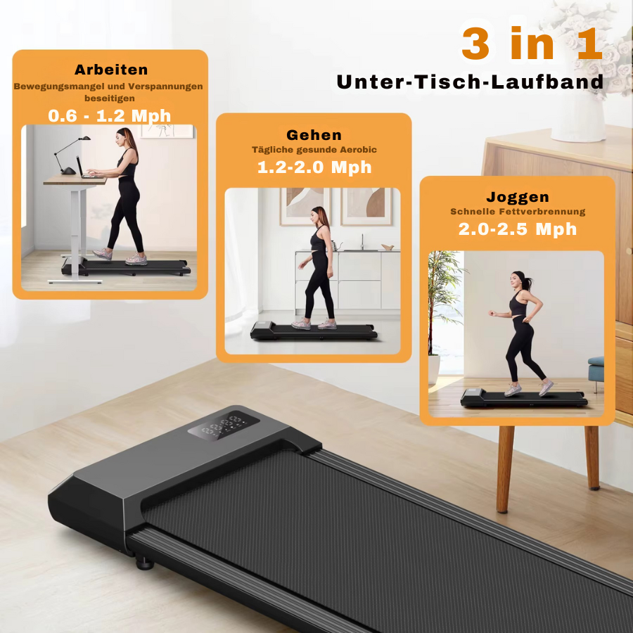 Ultradünnes 3-in-1 Laufband für Homeoffice und Büro