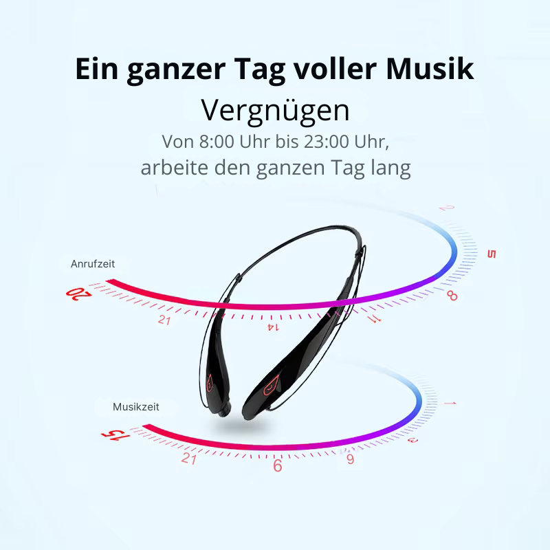 Kabelloses Bluetooth Headset mit Mikrofon - 15 Stunden Akkulaufzeit