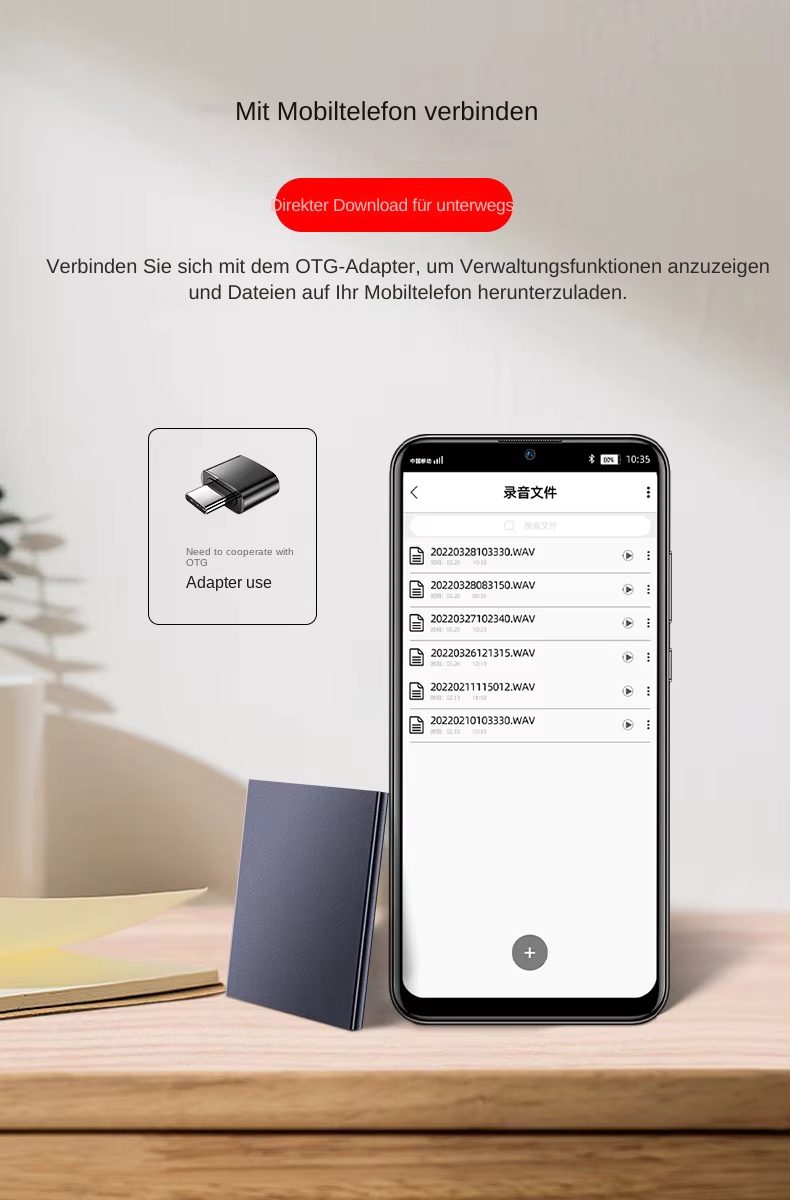 64GB Mini-Diktierkarte