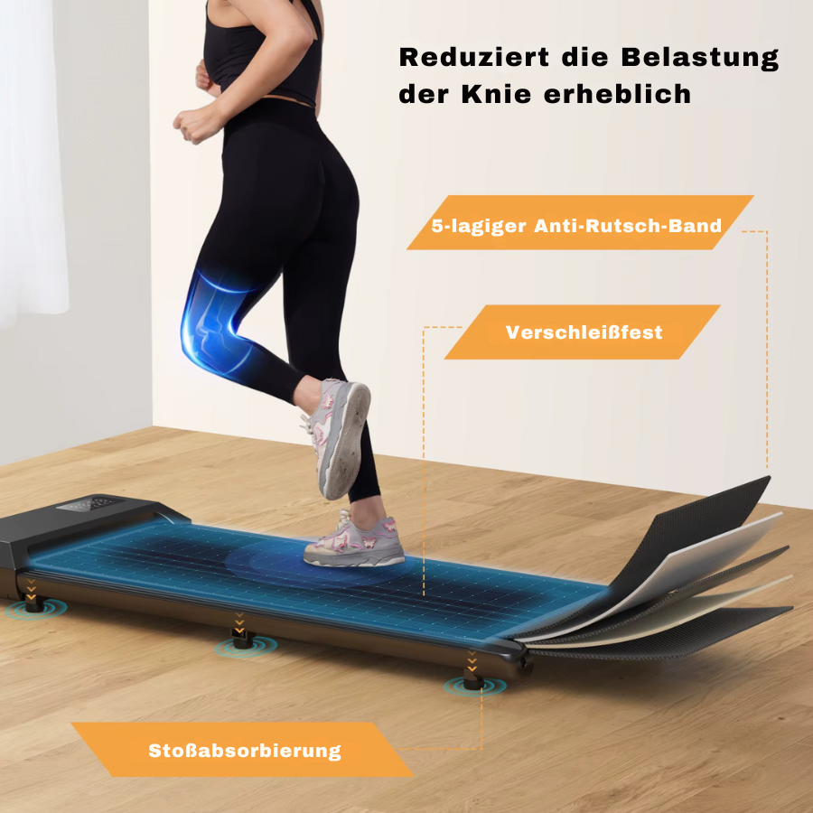 Gelenkschonende Lauffläche mit Knie- und Knöchelschutz