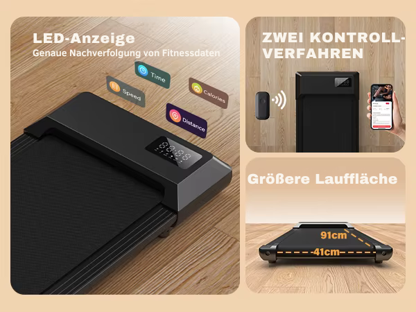 Laufband für Schreibtisch - Leise Walking Pad fürs Homeoffice mit App & Bluetooth