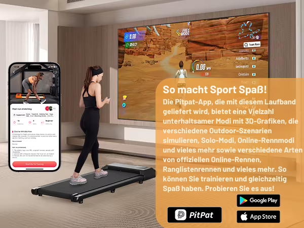 Laufband für Schreibtisch - Leise Walking Pad fürs Homeoffice mit App & Bluetooth