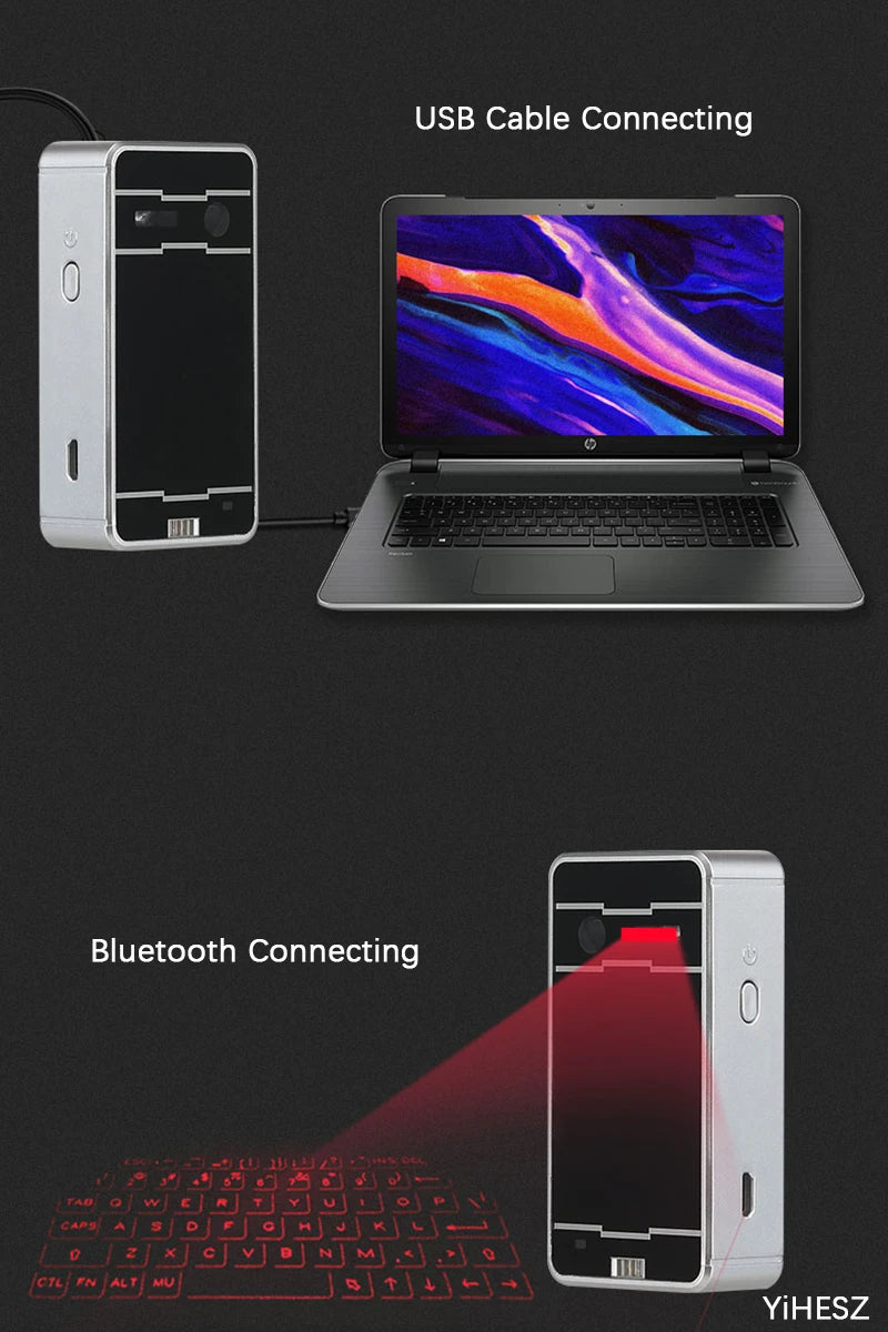 Laser-Tastatur - Virtuelle Bluetooth Projektionstastatur für Smartphone & Tablet