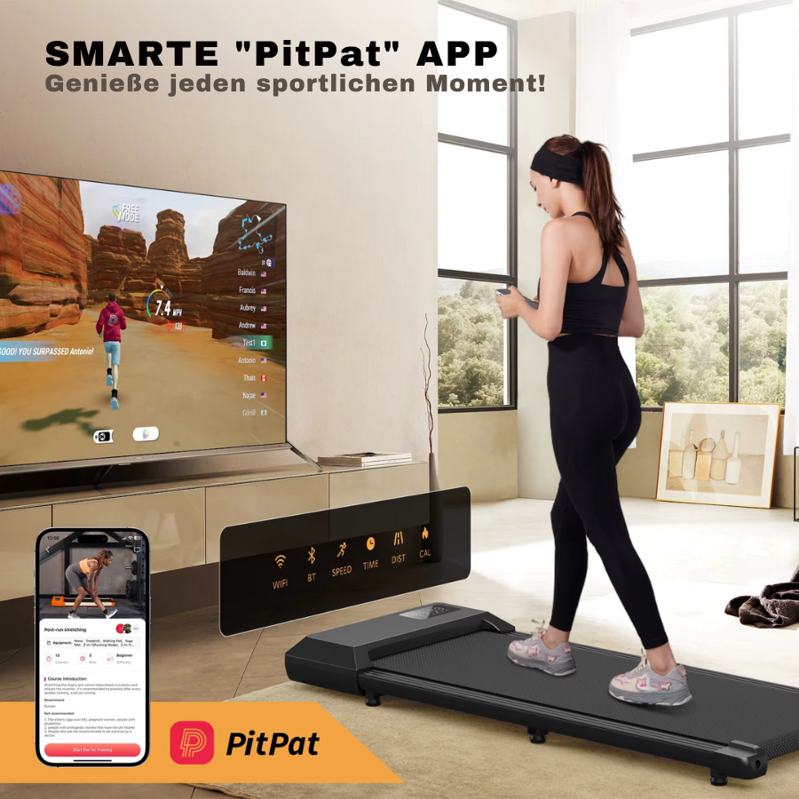 Laufband für Schreibtisch - Leise Walking Pad fürs Homeoffice mit App & Bluetooth